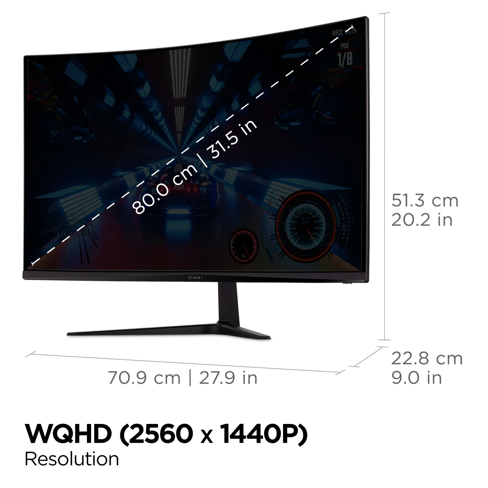 VIEWSONIC VX3218C-2K — 32IN OMNI CURVED 165HZ QHD 1MS GAMING MONITOR WITH FREESYNC PREMIUM,2560X1440 RE