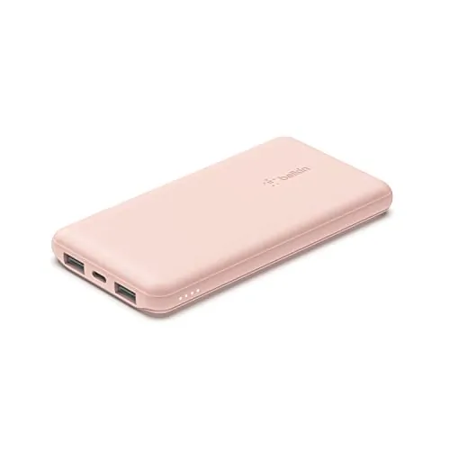 Belkin BPB011BTRG — 10K POWER BANK, USB-A & C 15W, ROSE GOLD