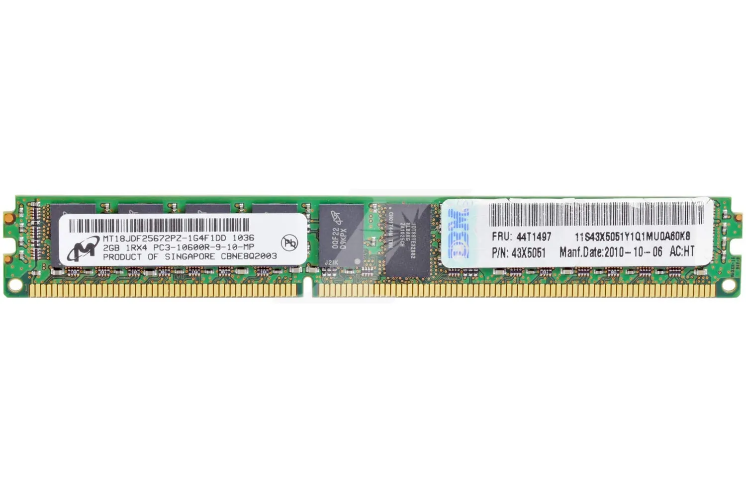 IBM 43X5051 — 2GB 1X2GB 1RX4 PC3-10600R MEM DISC PROD SPCL SOURCING SEE NOTES
