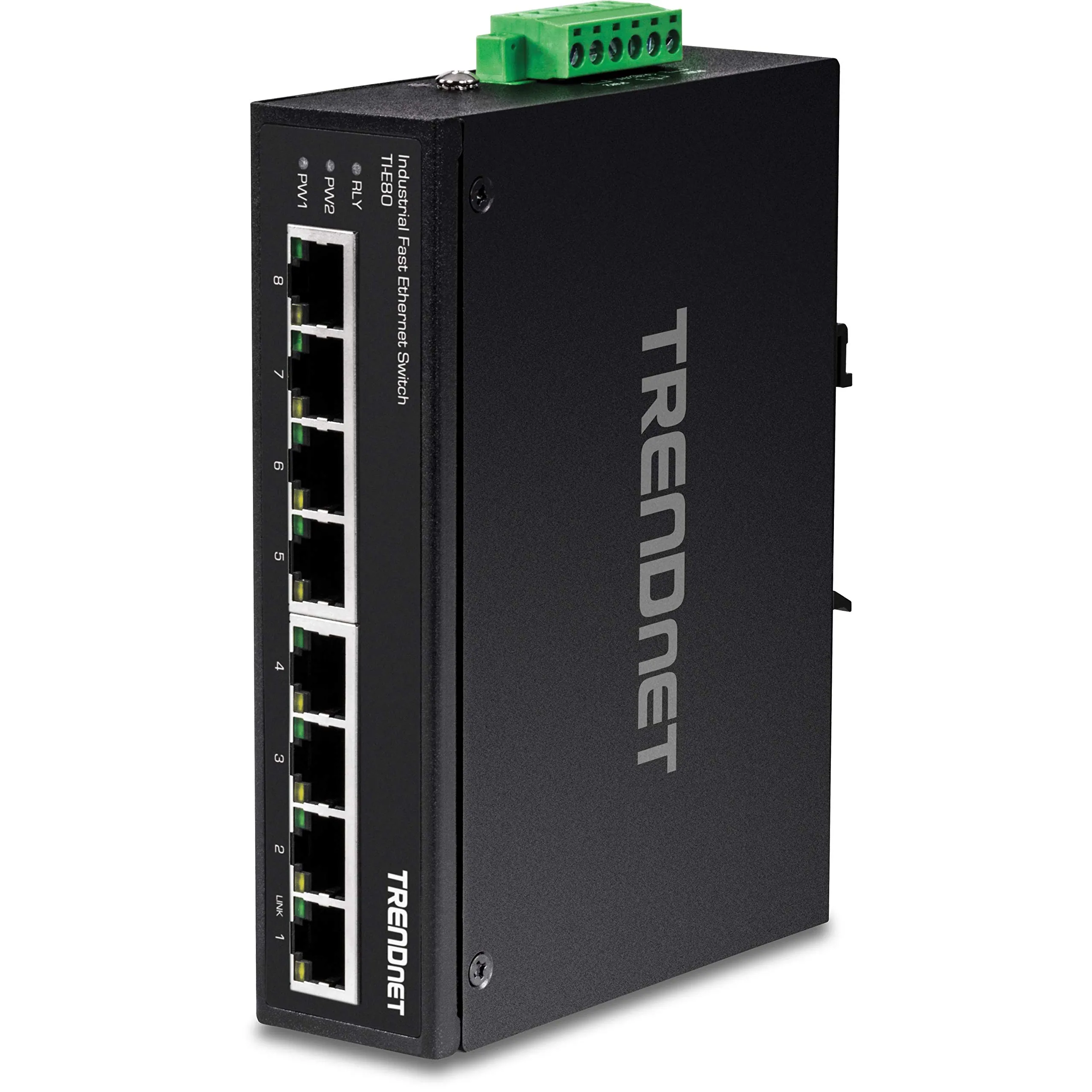 TRENDNET TI-E80 — 8-Port Industrial Fast Ethernet Din-Rail Switch