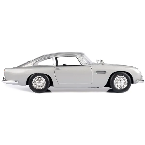 Motormax 79857 — Aston Martin DB5 RHD (Right Hand Drive) Silver Metallic James Bond 007 "Goldfinger" (1964) Movie "James Bond Collection" Series 1/24 Diecast Model Car by Motormax