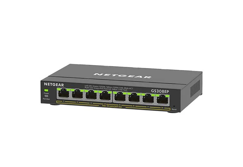 NETGEAR GS308EP-100NAS — 8-Port Gigabit PoE+ Smart Switch with Enhanced Features