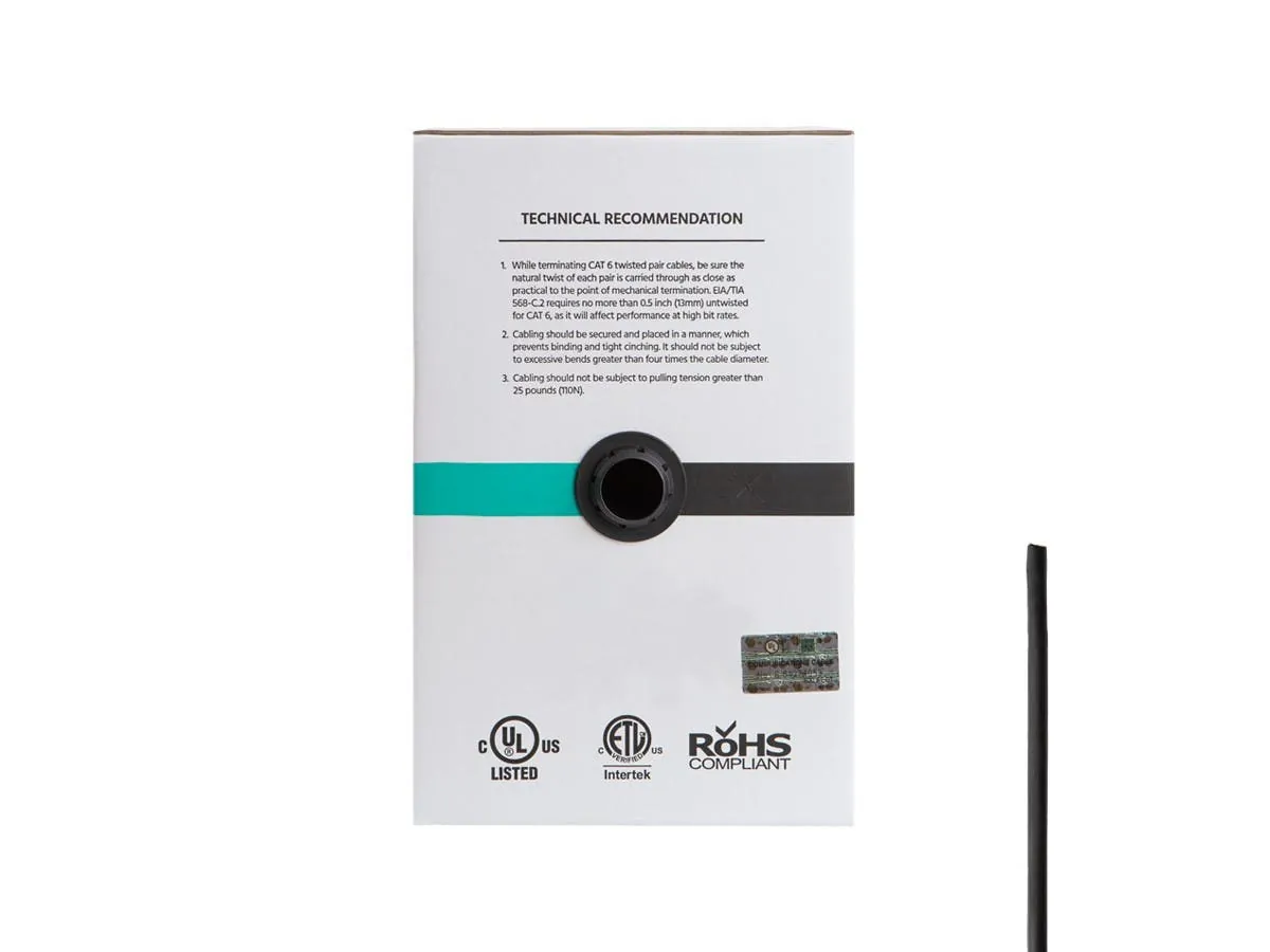 Monoprice 40658 — MONOPRICE CAT6 ETHERNET BULK CABLE - SOLID_ 550MHZ_ UTP_ CMR_ RISER-RATED_ PURE