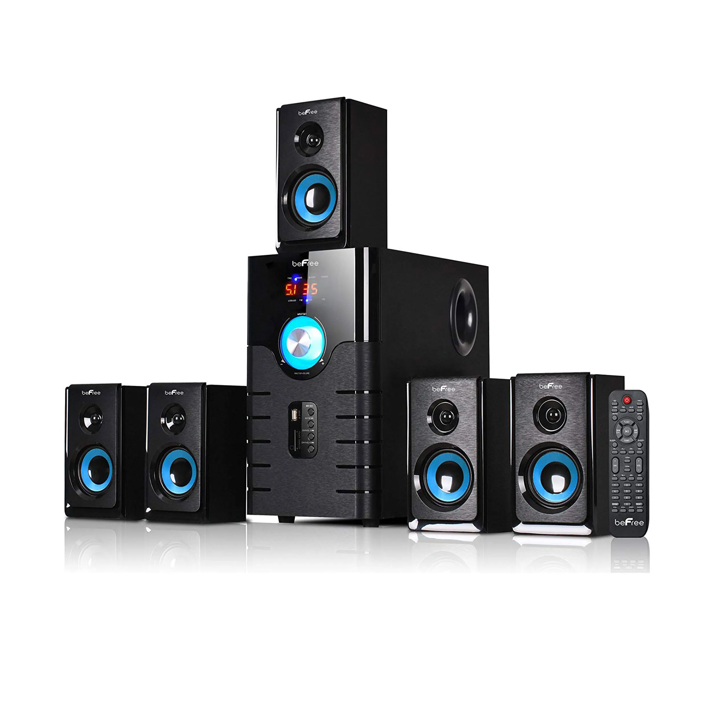 BeFree BFS-500-RB — beFree Sound 5.1 Channel Bluetooth Surround Sound Speaker System in Blue