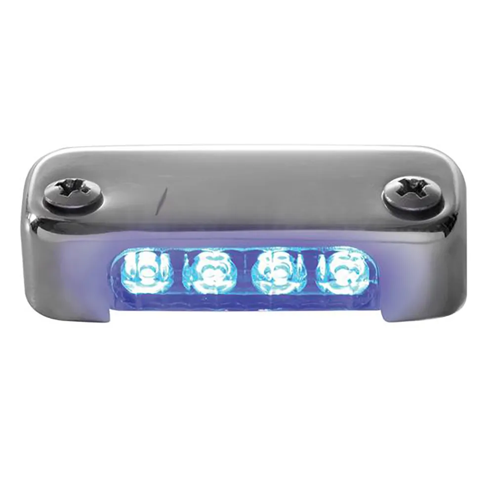 Attwood Marine 6350B7 - Compact Blue LED Marine Light with Stainless Steel Finish