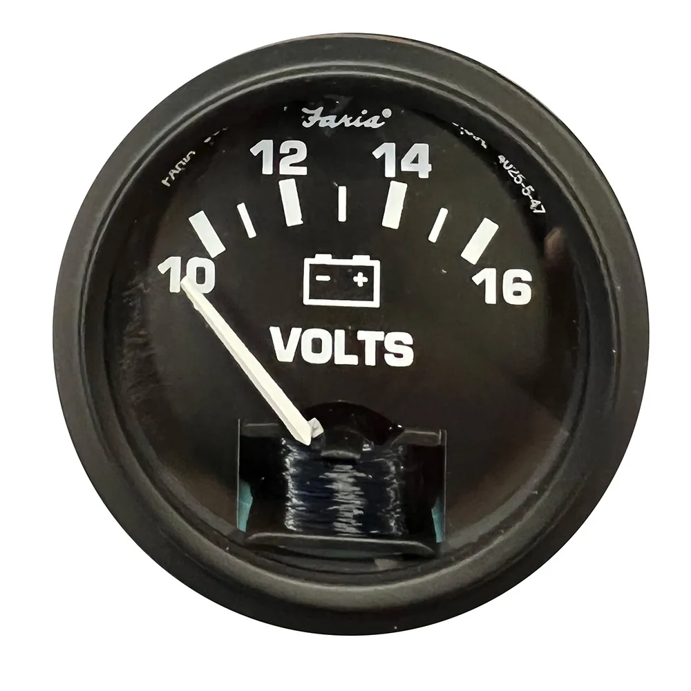 Faria Beede Instruments VP0128 - Faria Voltmeter 2 - 12V - Black Bezel