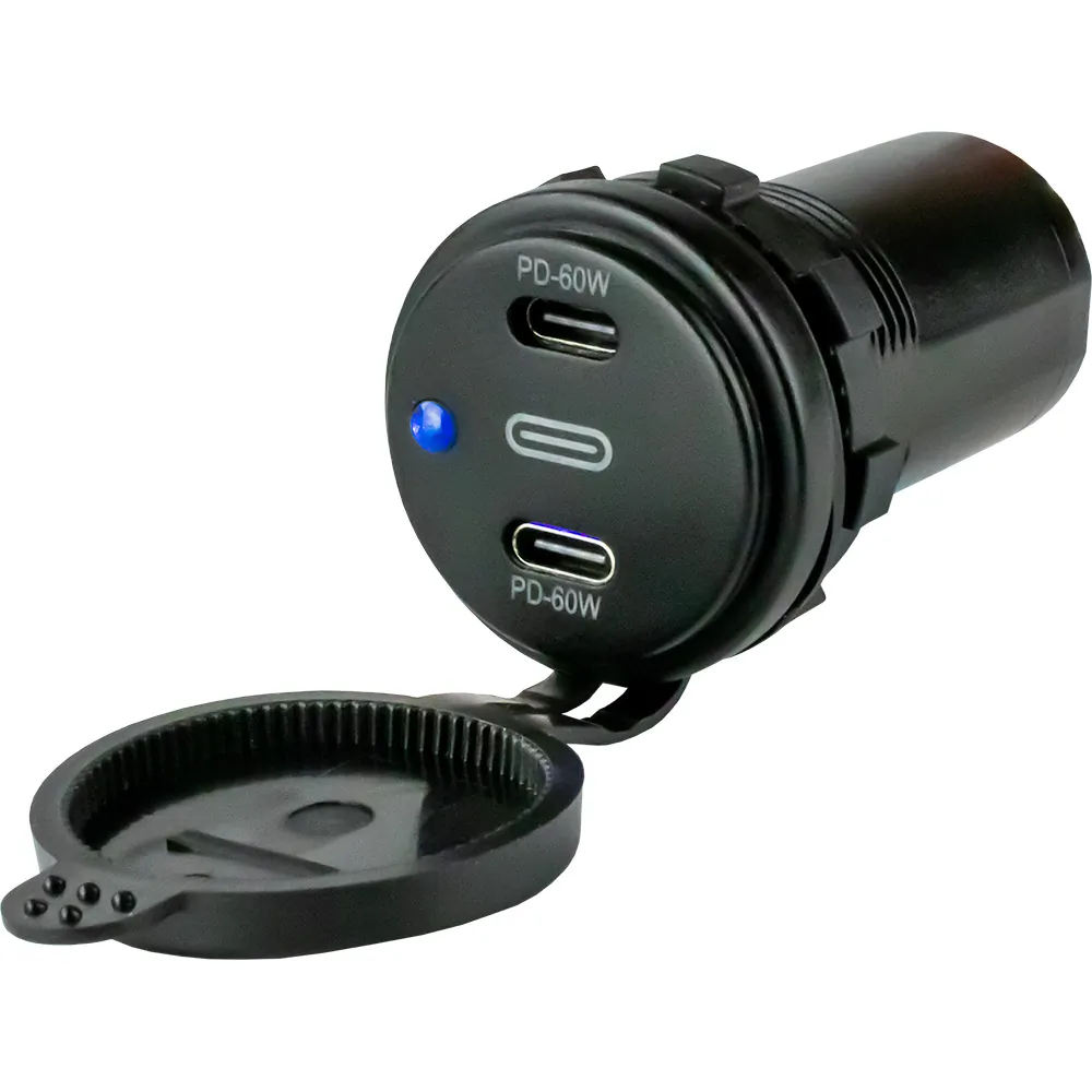 SeaDog 426522-1 — Sea-Dog Dual USB-C 60W Power Socket with LED Illumination