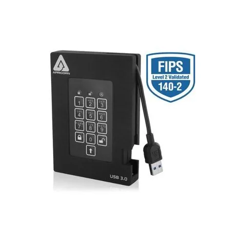 Apricorn A25-3PL256-1000F — FIPS VALIDATED, 1TB USB 3.0