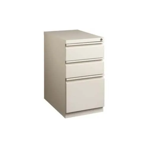 Lorell LLR 49520 — Lorell Mobile File Pedestal - 15 x 20 x 27.8 - Letter - Ball-bearing Suspension, Security Lock, Recessed Handle - Putty - Steel - Recycled