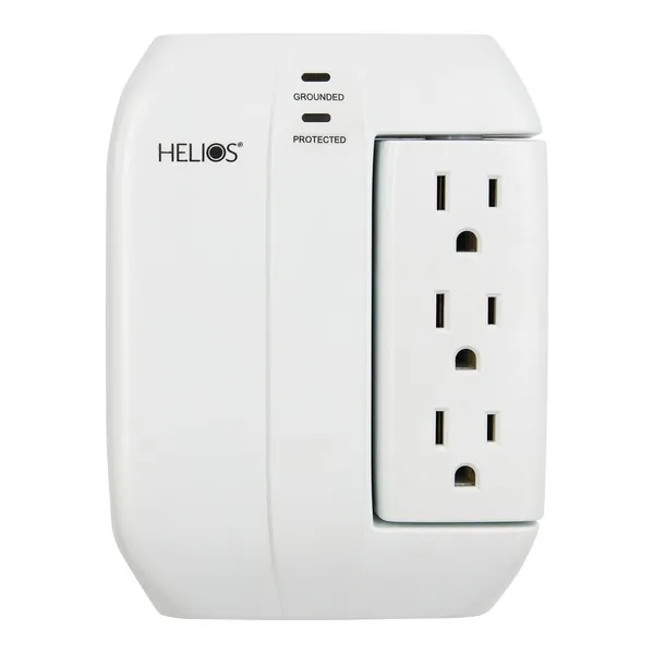 HELIOS ETHASHP5R - 5OUT 2USB SURGE WALL TAP
