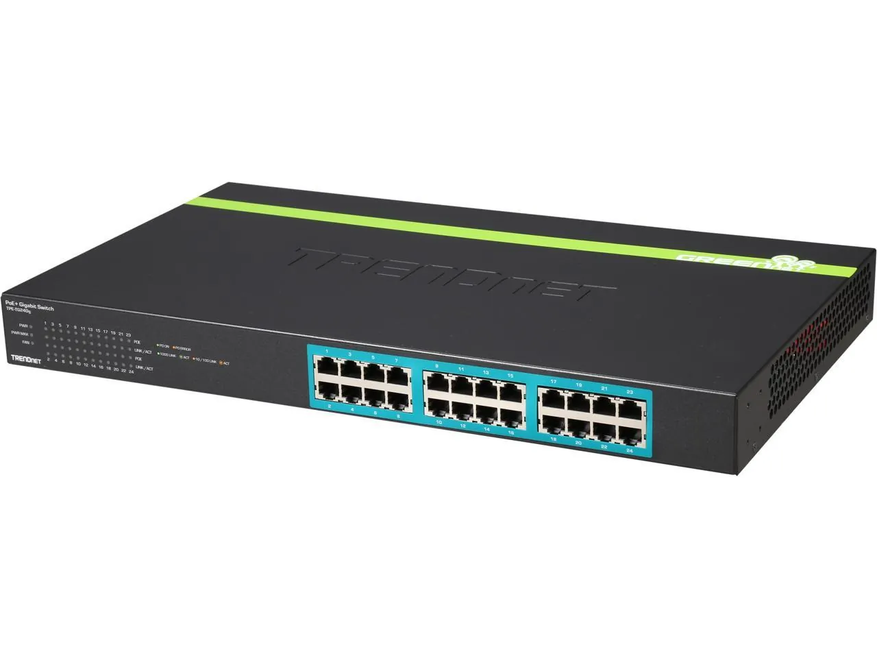 TRENDNET TPE-TG240G — 24-PORT GREENNET GIGABIT POE+ SWITCH (370W)