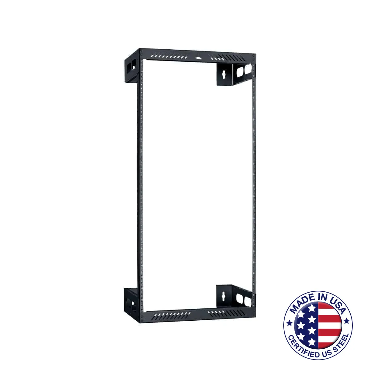 LOWELL MANUFACTURING 0181-1417 - Lowell 22U Rack-Wall Mount, 12 Deep, Black Finish