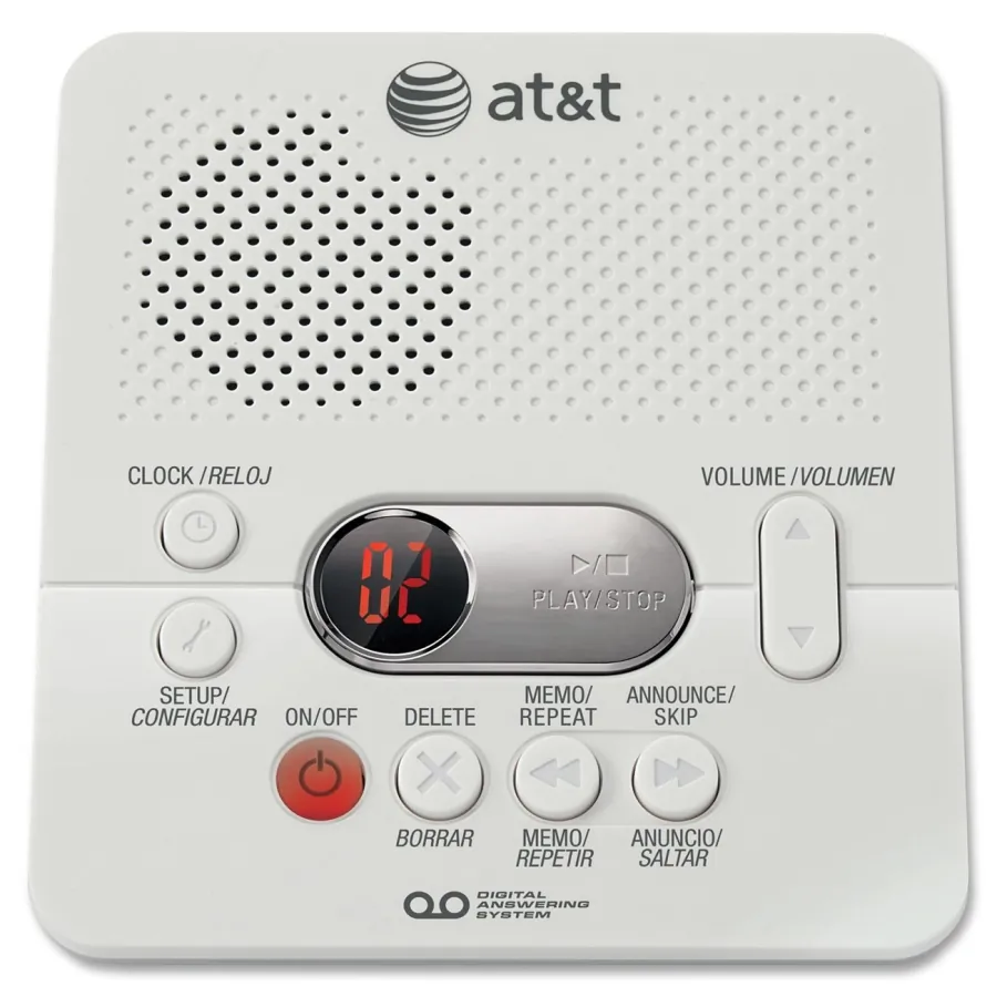 AT&T ATT1740 - Digital Answering System with Time & Date Stamp - White