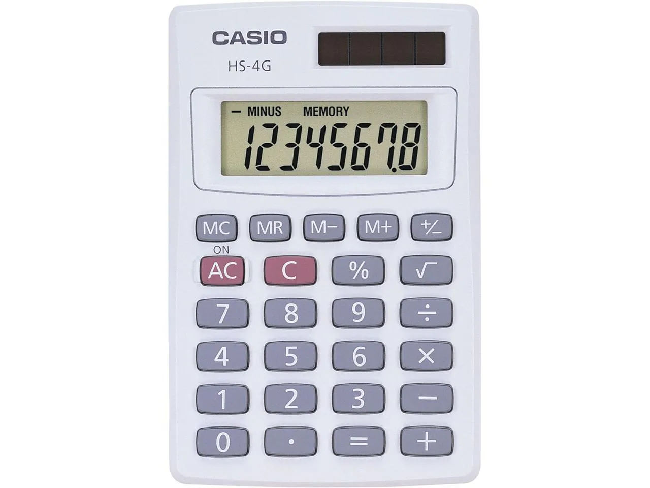 Casio HS4G — Casio HS-4G Mini Solar Handheld Calculator