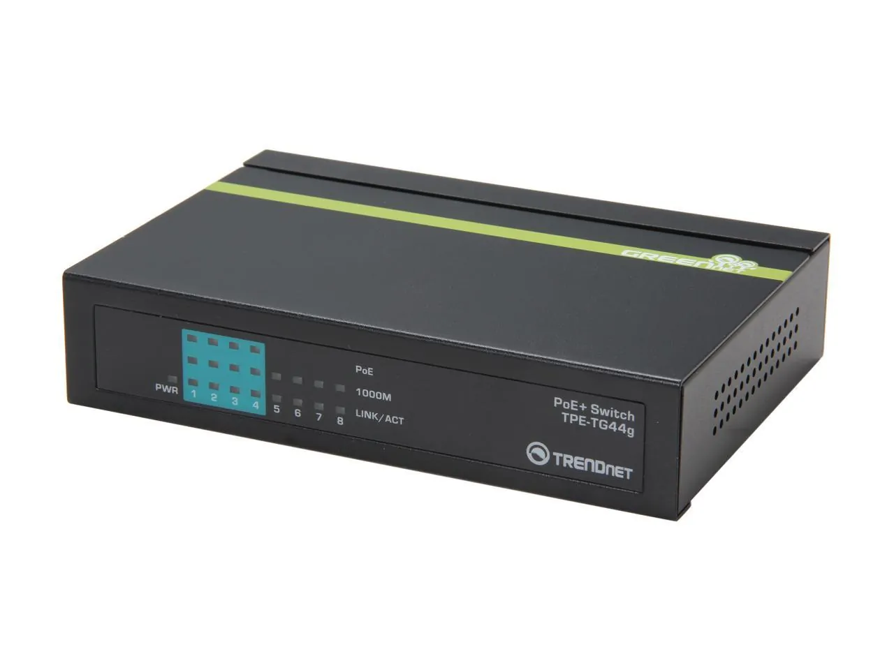 TRENDNET TPE-TG44G — 8-PORT GREENNET GIGABIT POE+ SWITCH (4 POE+, 4 NON-POE)