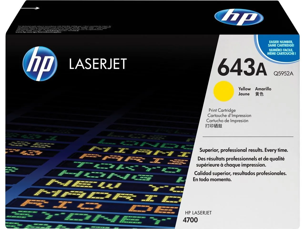 HP Q5952A — HP 643A (Q5952A) Toner Cartridge - Single Pack - Laser - 10000 Pages - Yellow - 1 Each
