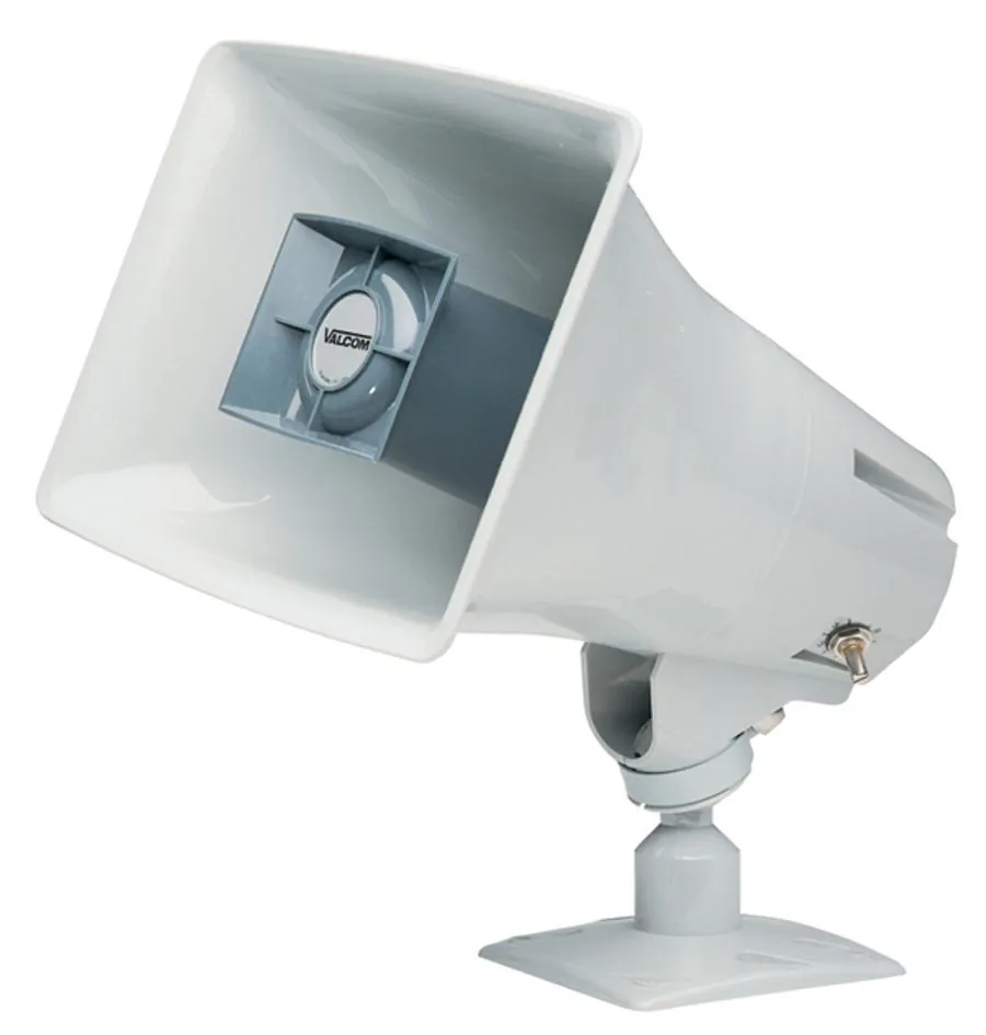 VALCOM V-1030C-GY — ONE-WAY, 5 WATT AMPLIFIED HORN, GRAY