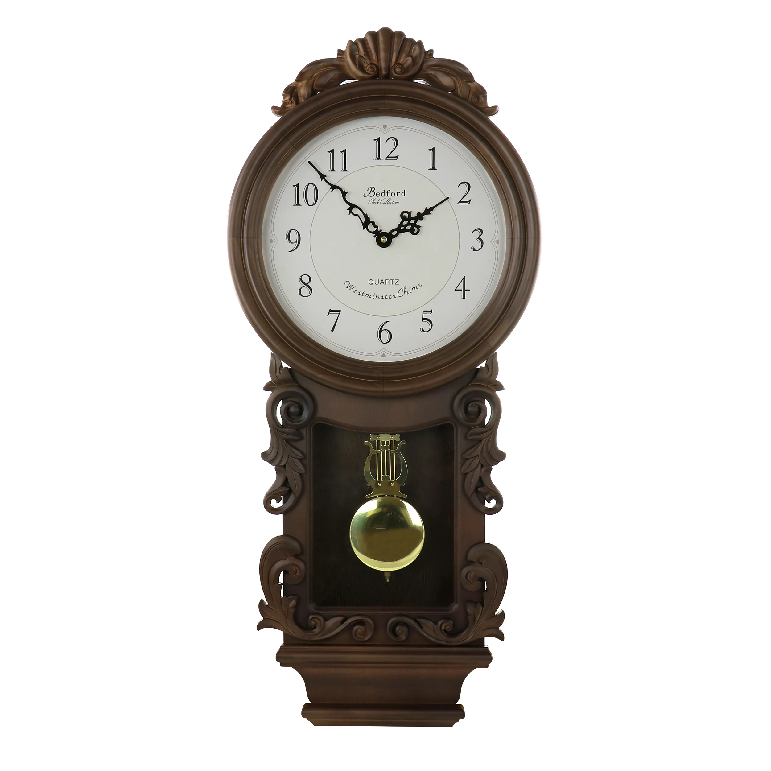 BEDFORD BED-9002C - Classic Chestnut Chiming Pendulum Wall Clock