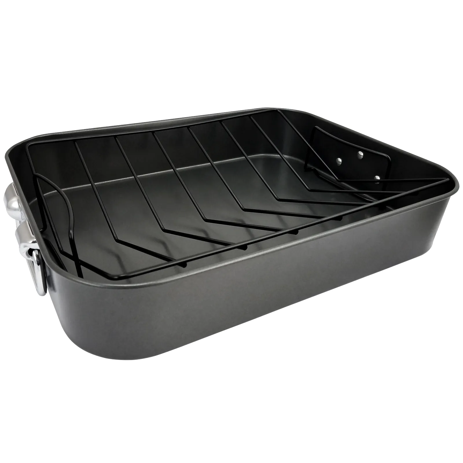 Gibson 63665.02 - Gibson Home 16-Inch Non-Stick Roaster with Rack - Black