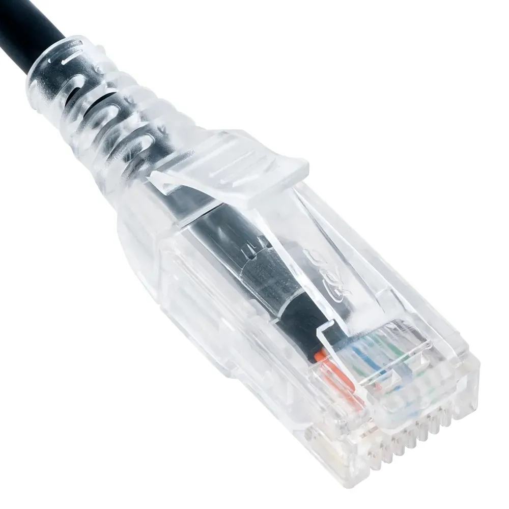 Cablesys ICC-ICPCSH20BK - 20FT Slim CAT 6 Patch Cord - Clear & Black