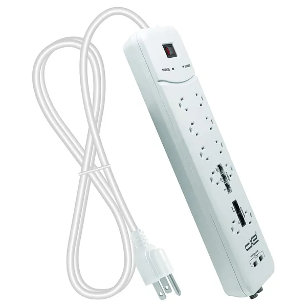 DIGITAL ENERGY DSS5-1021-WHT - 15FT 2USB HVY DTY SRG WHT
