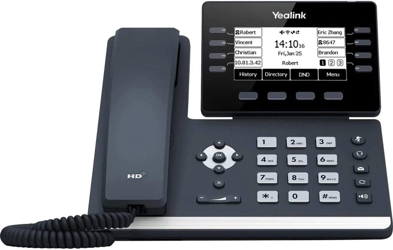 Yealink SIP-T53W — Ultra-Elegant Gigabit IP Phone with Bluetooth and WiFi