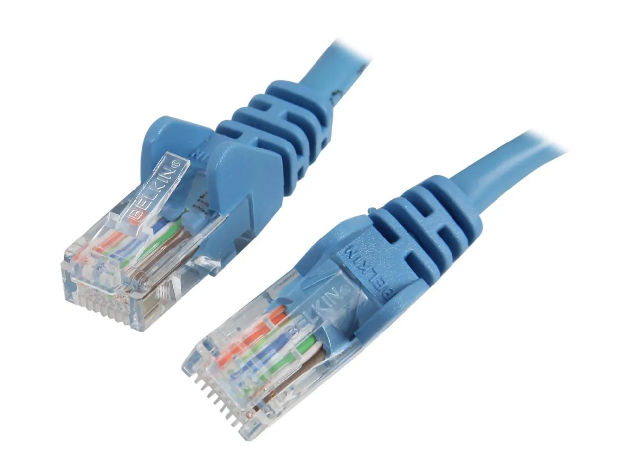 Belkin A3L791-03-BLU-S — 3FT CAT5E SNAGLESS PATCH CABLE, UTP, BLUE PVC JACKET, 24AWG, T568B, 50 MICRON, G