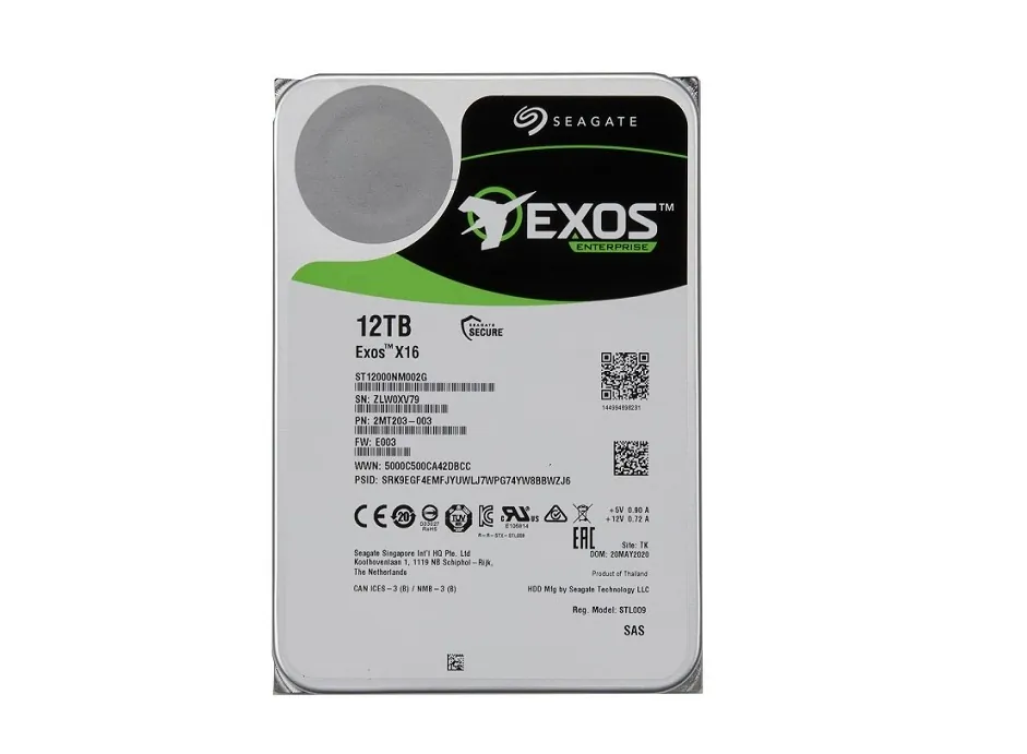 SEAGATE ST12000NM002G-20PK — Seagate Exos X16 ST12000NM002G 12 TB Hard Drive - Internal - SAS (12Gb/s SAS)