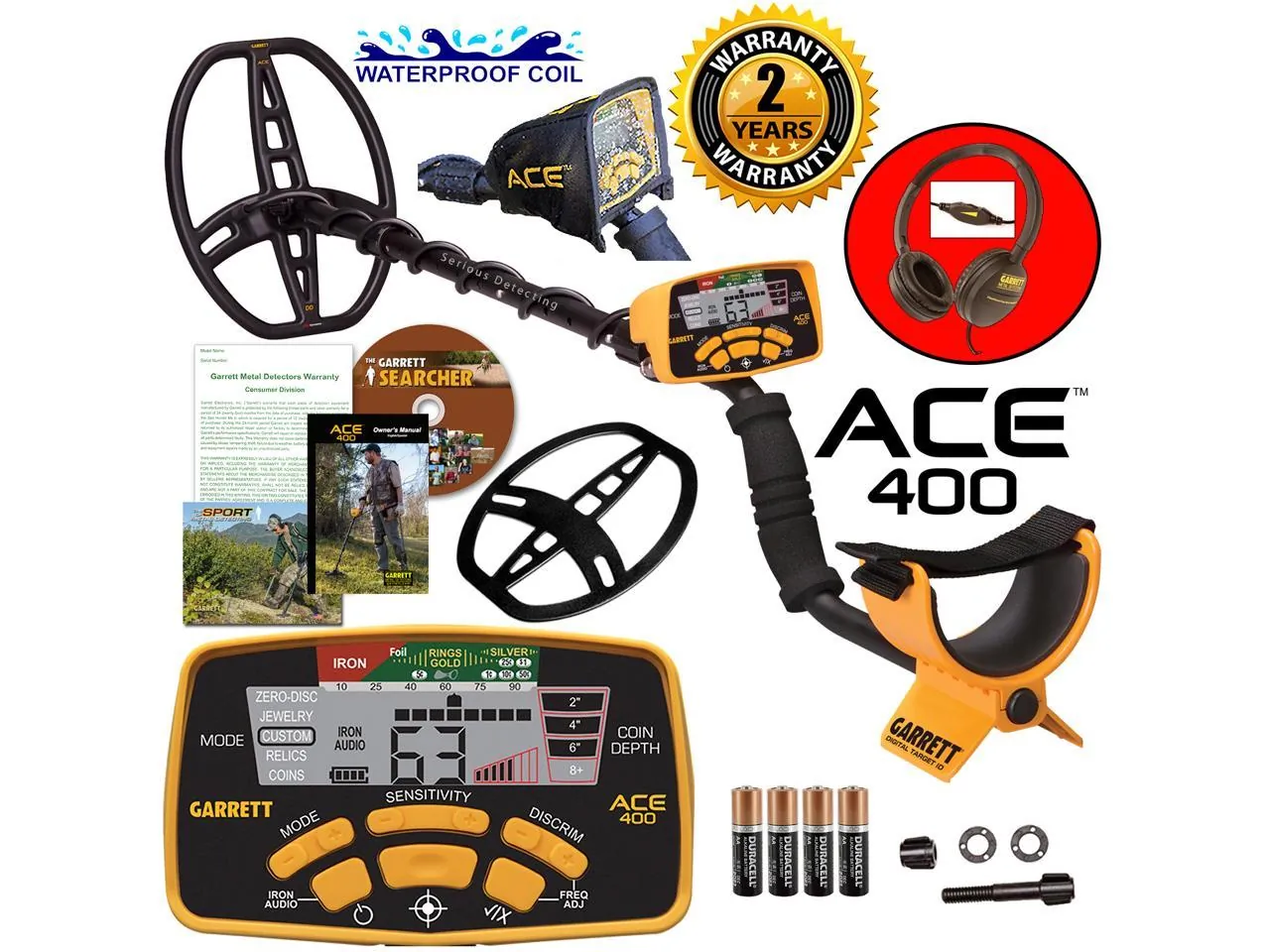 Garrett Metal Detectors 1141260 - Garrett ACE 400 Metal Detector with PROformance Coil