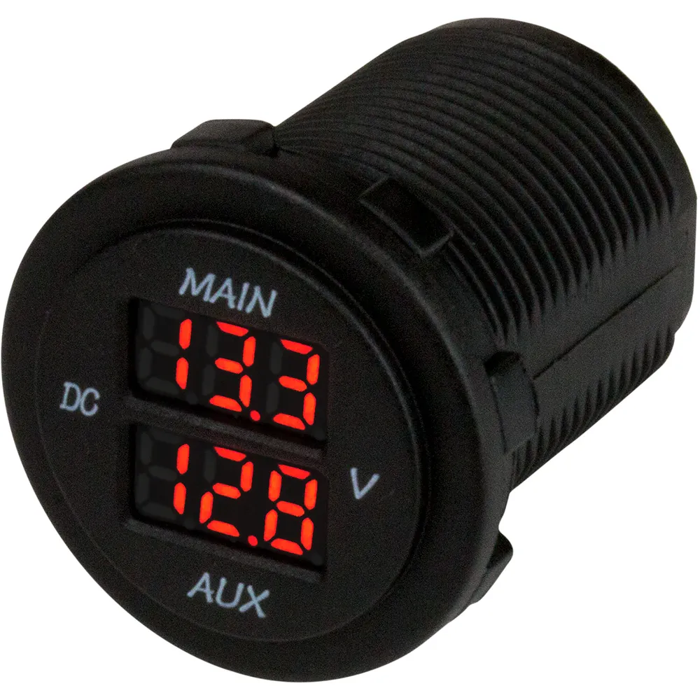 SeaDog 421616-1 — Dual Round Voltage Meter 10-48VDC with LED Display