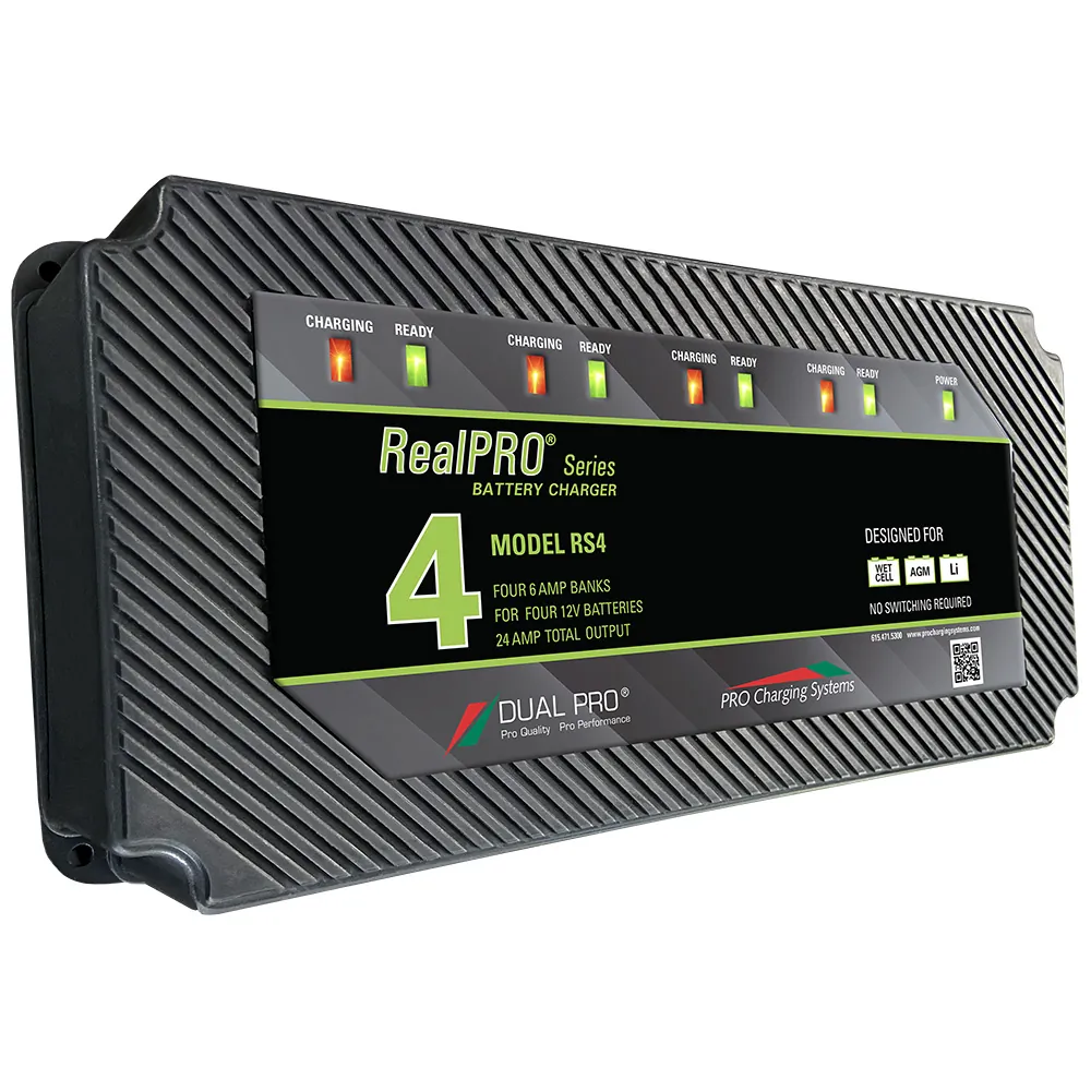 Dual Pro RS4 - RealPRO 24A 4-Bank Battery Charger for Outdoor Applications