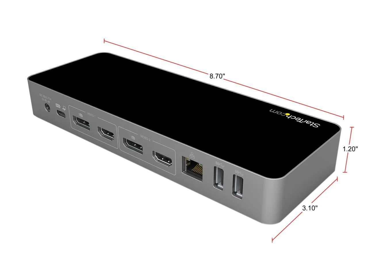 STARTECH DK30C2DPPD — DOCKING STATION FOR USB-C, USB-A LAPTOPS - WORKS W/ WINDOWS, MACOS, UBUNTU, CHRO