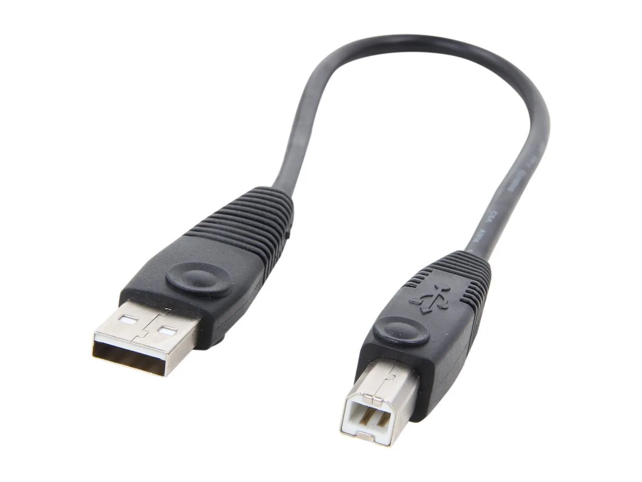 STARTECH USB2HAB1 — THIS 1FT USB CABLE FEATURES ONE USB A MALE CONNECTOR AND ONE USB B MALE CONNECTO