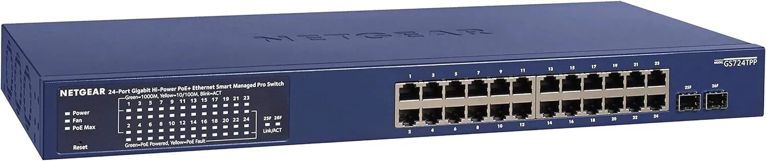 NETGEAR GS724TPP-300NAS — 24P GE POE+ SMART SWITCH