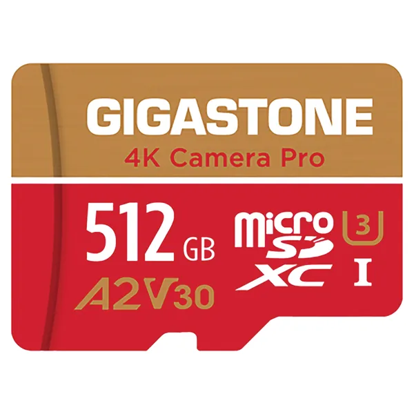 GIGASTONE GS-2IN1-4KA2V30-512GB-R - 512G CAM PRO MICROSDXC