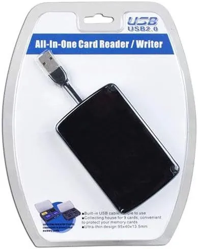 ALL-IN-ONE ada-623a — ALL-IN-ONE PORTABLE USB 2.0 CARD READER W/BUILT-IN STORAGE FOR 9 CARDS ADA-623A