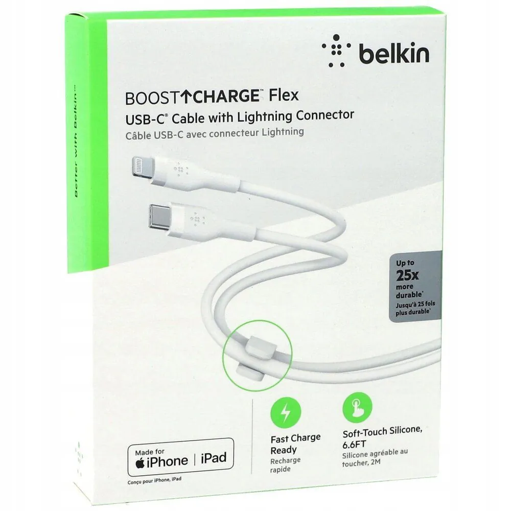 Belkin CAA009BT2MWH — C-LTG SILICONE 2M WHT