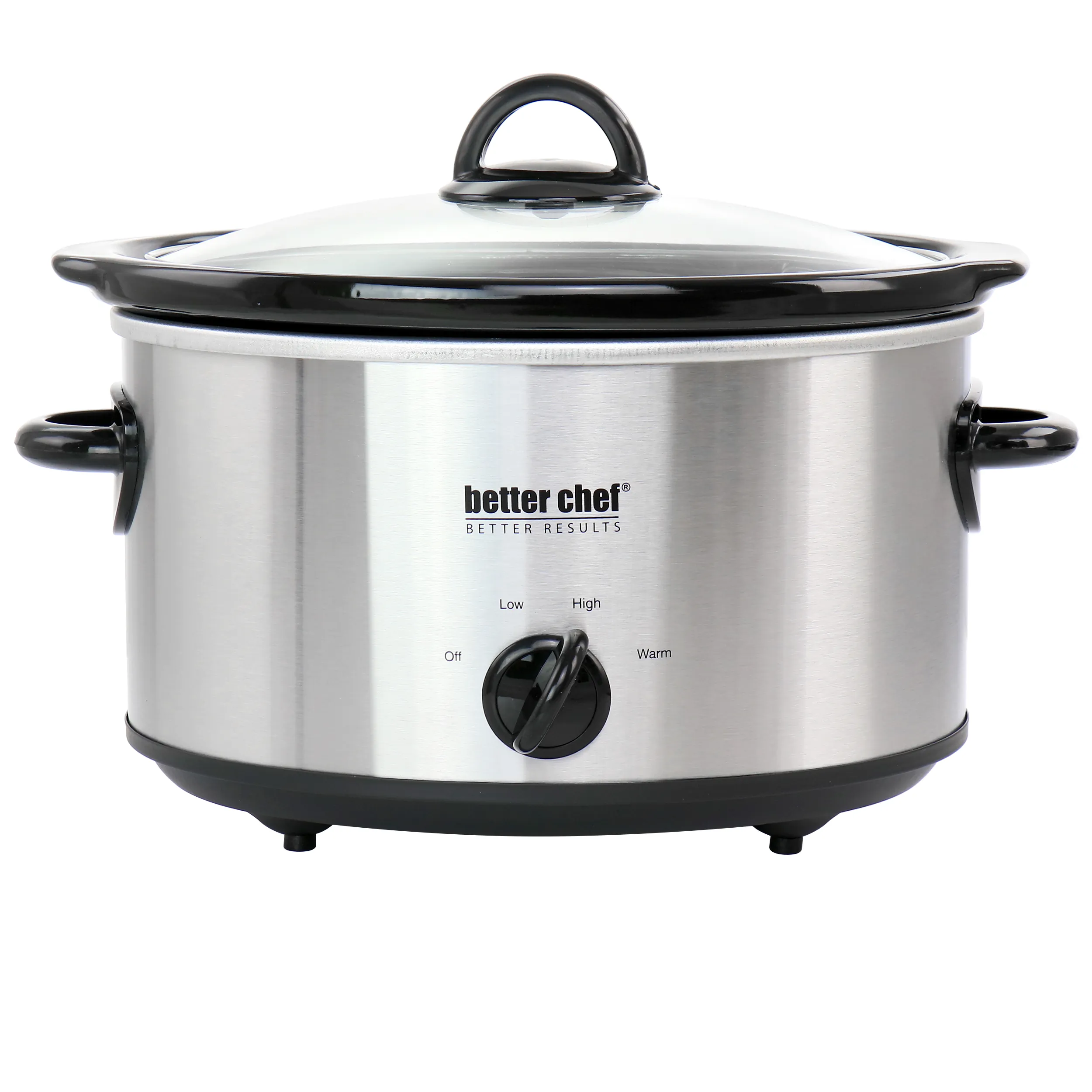 BETTER CHEF IM-466S — Better Chef 4 Quart Oval Slow Cooker with Removable Stoneware Crock in Stainless Steel
