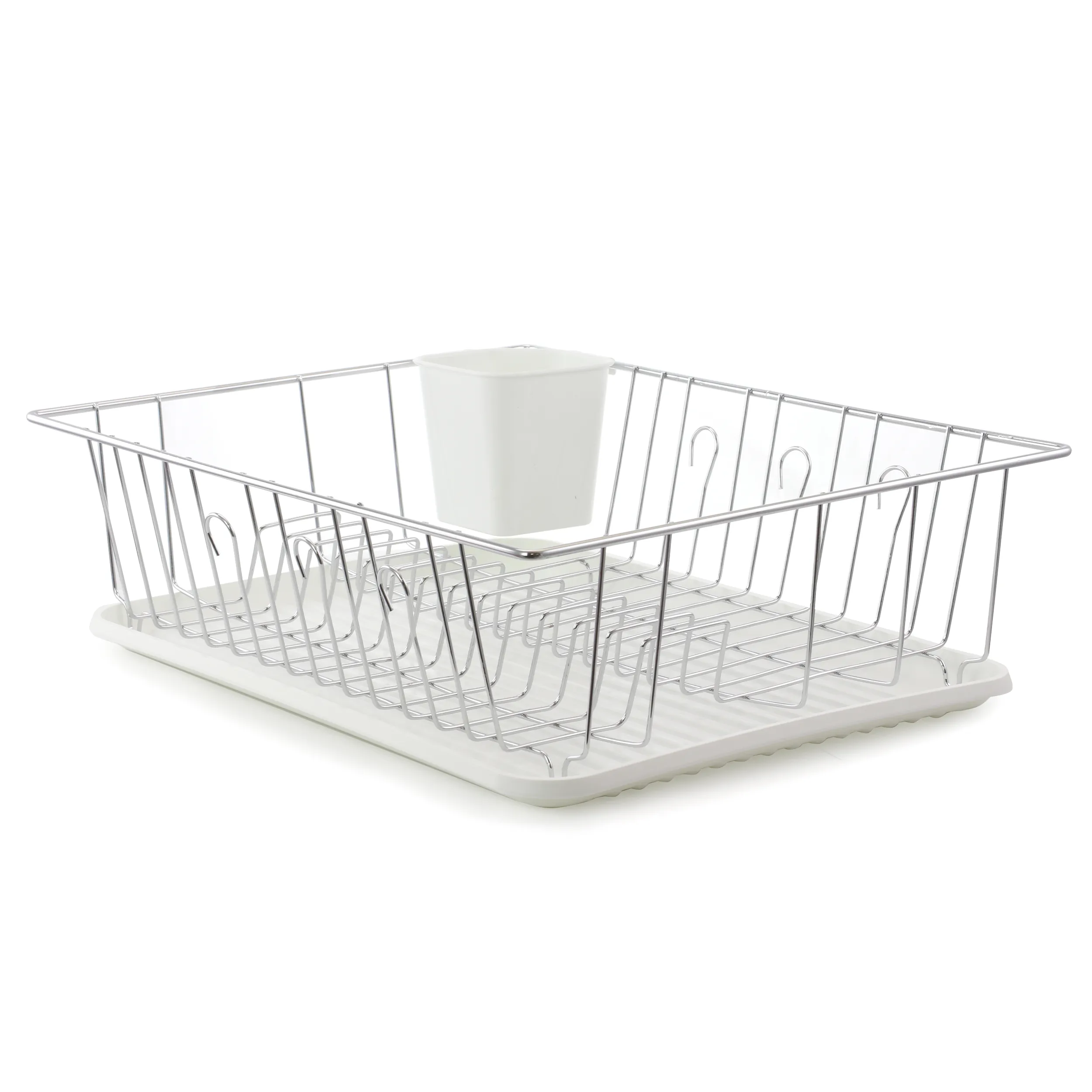 BETTER CHEF DR-1604 — Better Chef 16-Inch Dish Rack in White with Cutlery Holder