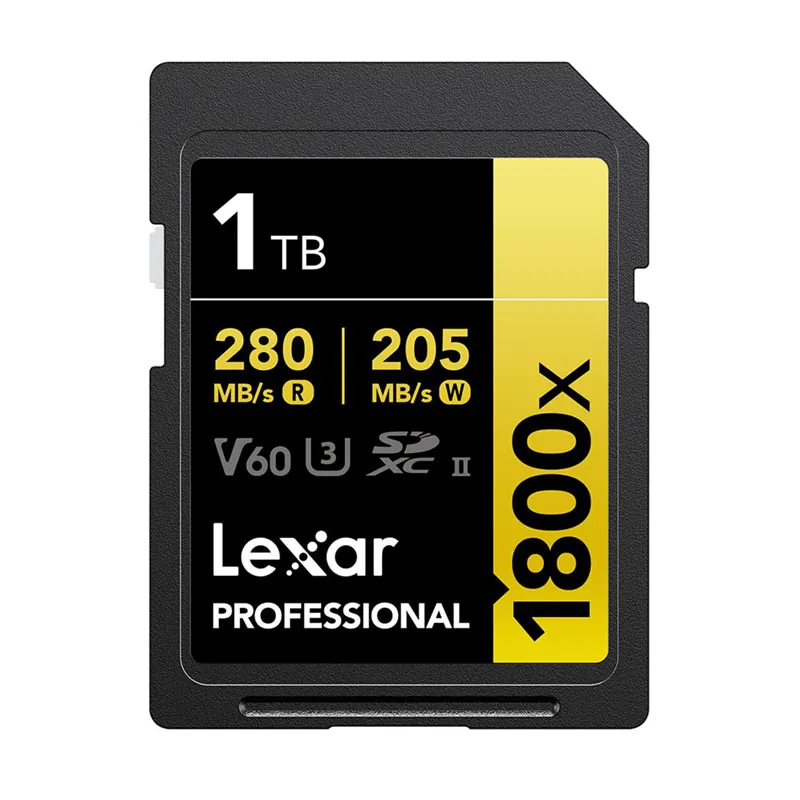 Lexar LSD1800001T-BNNNU — LEXAR PROFESSIONAL SDXC MEMORY CARD, 1800X 1TB, CLASS 10, UHS-II, U3, GOLD SERIE