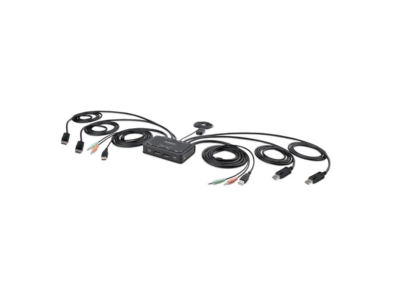 STARTECH C2-DD46-UA2-CBL-KVM — 2-PORT DUAL-MONITOR DISPLAYPORT CABLE KVM SWITCH, 4K 60HZ, COMPACT KVM WITH 5FT/