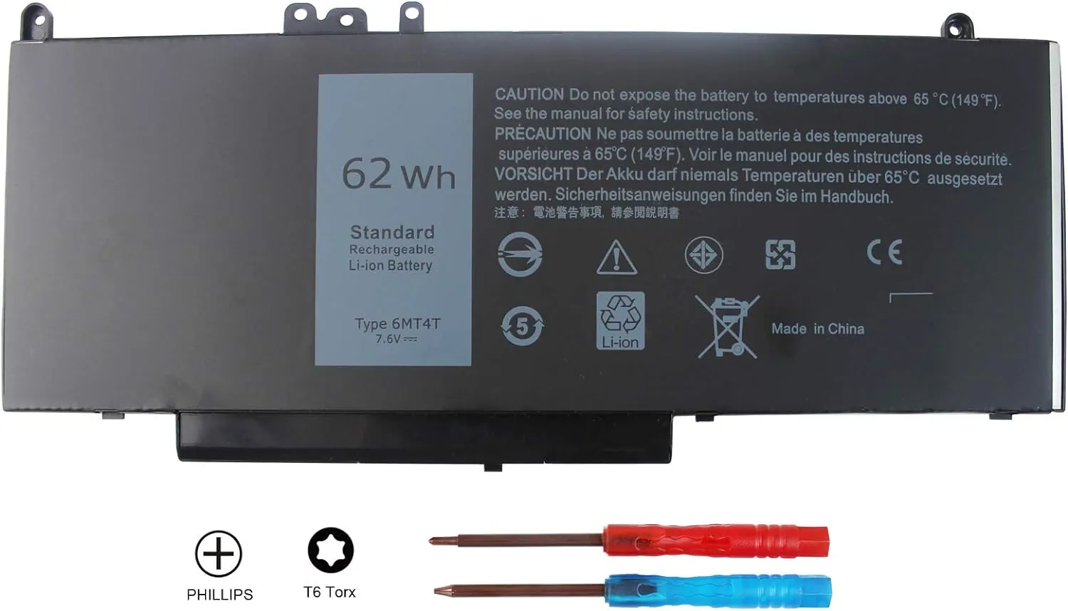 DELL 6MT4T — Dell Latitude E5570 Lithium Ion 62Wh Battery