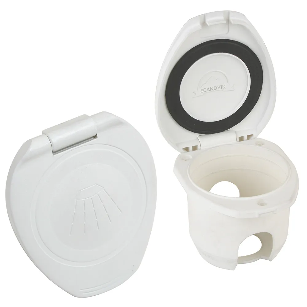 Scandvik 12104P — White Replacement Cup & Cap for Recessed Showers