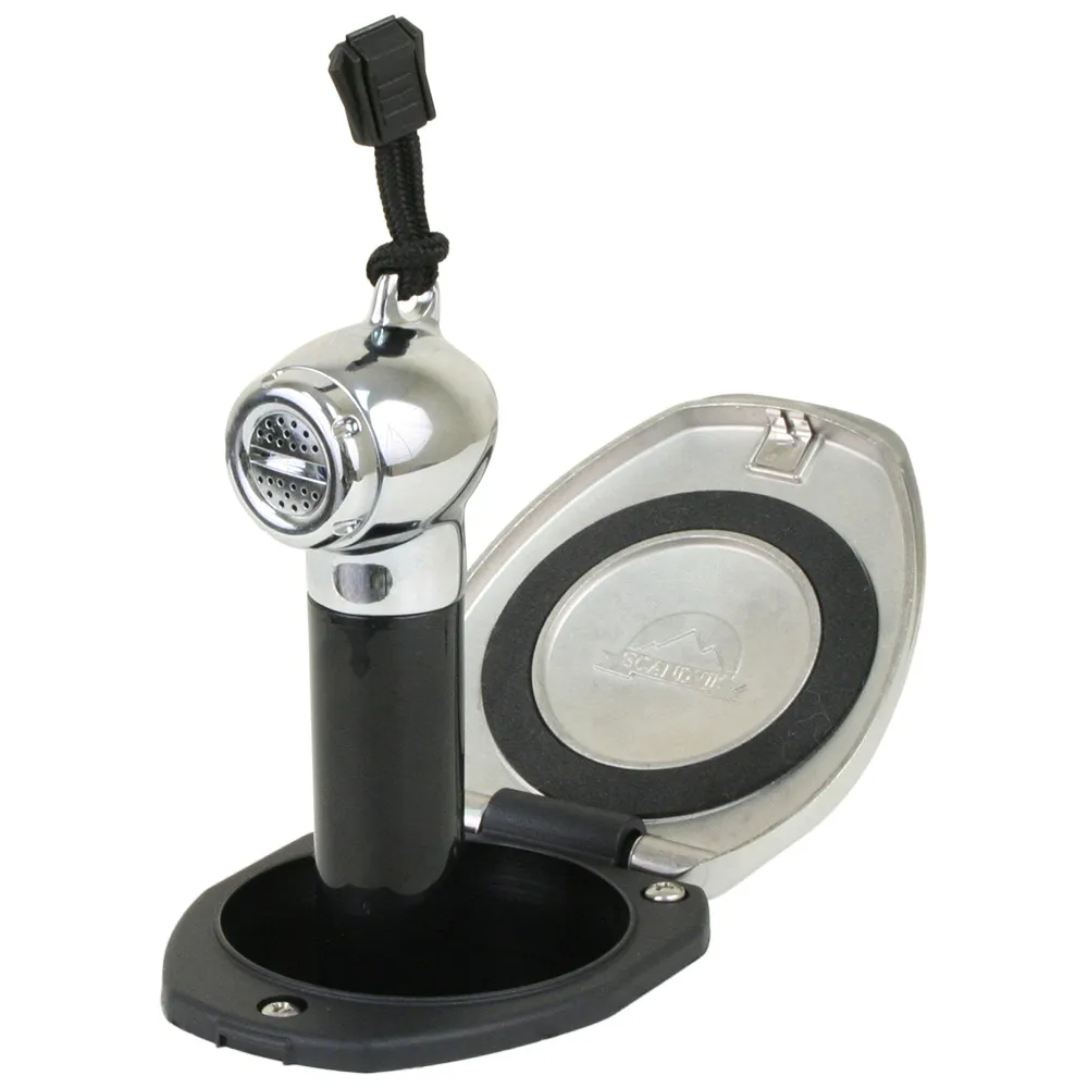 Scandvik 12124P — Black & Stainless Steel Recessed Shower Handle with Hose