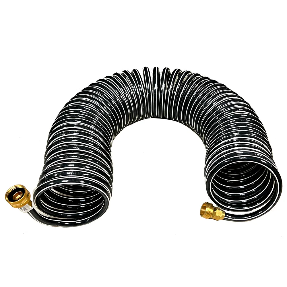 Trident Marine 167-25 — Trident Marine 25' Coiled Wash Down Hose with Brass Ends