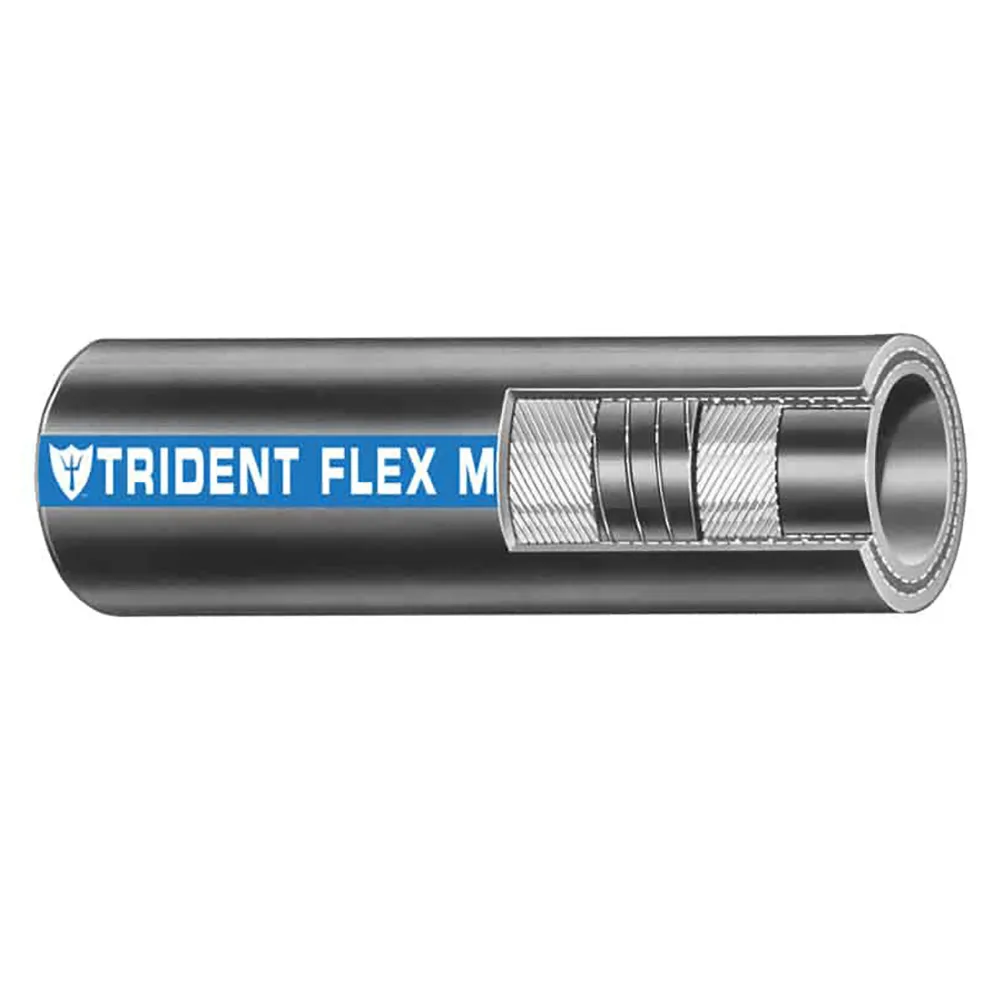 Trident Marine 250-1126 — 1-1/2" x 50' Flex Marine Wet Exhaust & Water Hose - Black