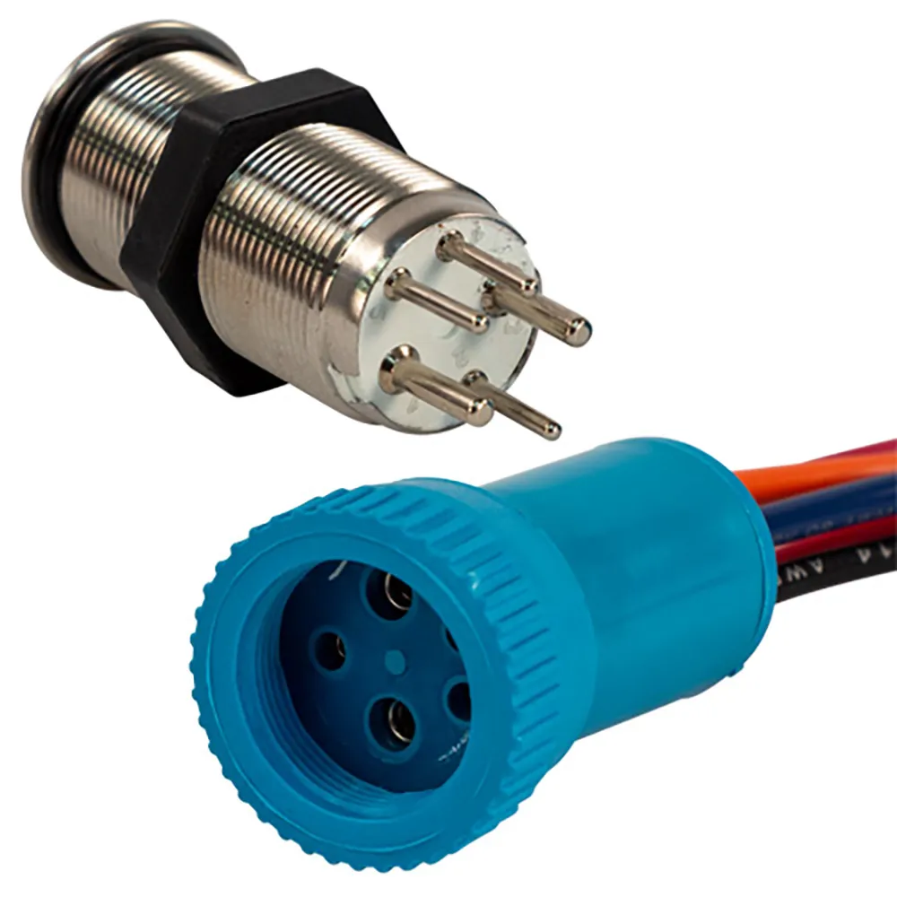 BlueWater 9057-2113-4 — Bluewater 19mm Momentary Push Button Switch - LED Indicator