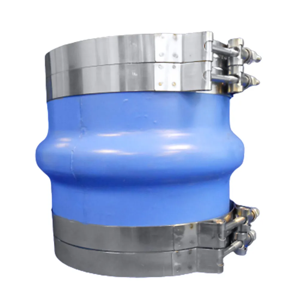 Trident Marine 270V4000-S/S — Blue Silicone Wet Exhaust Hump Hose with T-Bolt Clamp - 4 Inch