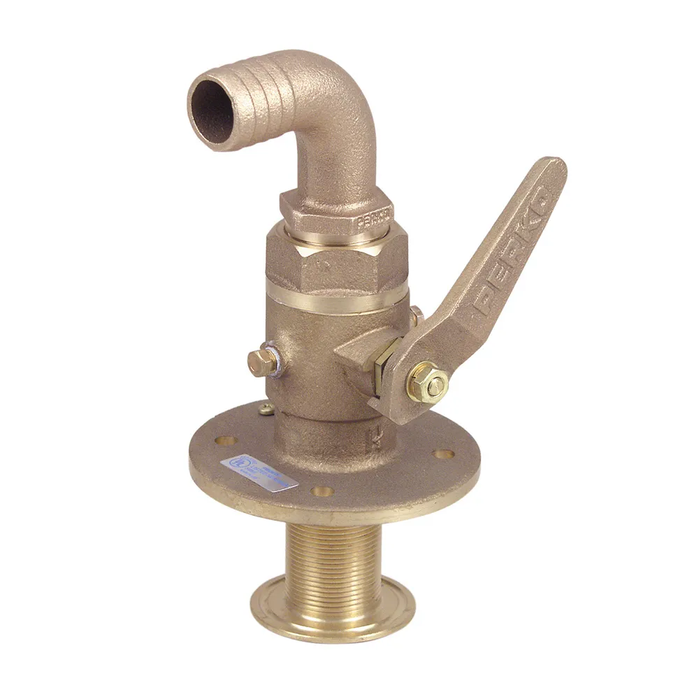 Perko 0834008PLB — Perko 1-1/2" Seacock with Curved Tail Piece and Accessories