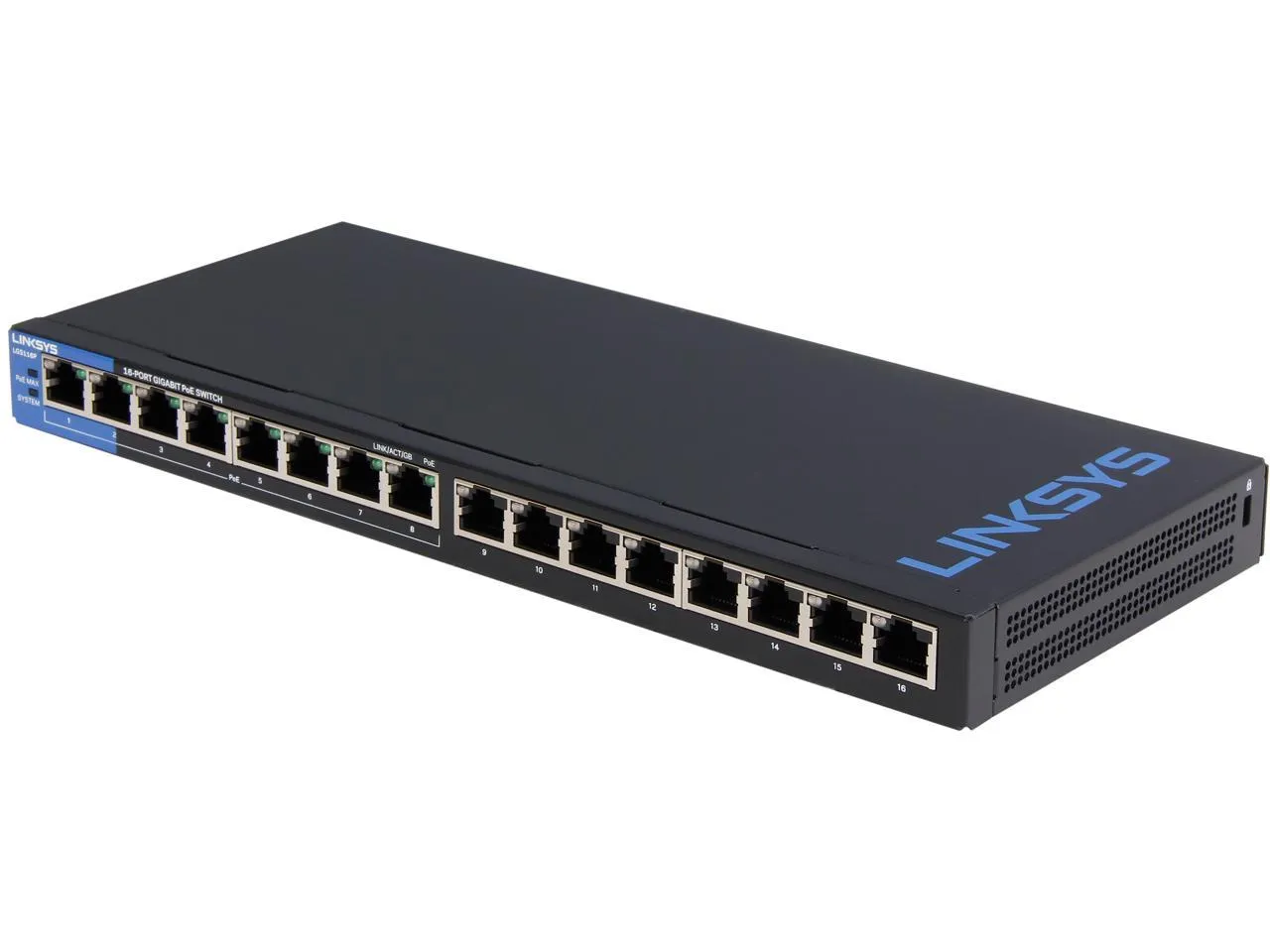 Linksys TB7255 - Linksys 16-Port Desktop Gigabit PoE Switch - 16 Ports - 1010